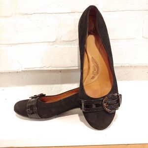 SOFFT Suede Wedge Buckle Loafer BLK